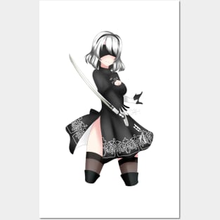 2B (Nier Automata) Posters and Art